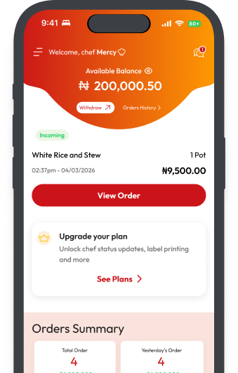 Vendor dashboard